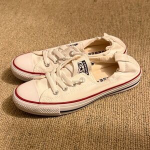 Converse Cream and Red Low-Top Sneakers